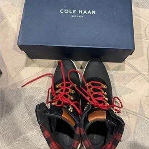 Cole Haan Black Leather Boots with Red Accents COLE HAAN Zerogrand Hiker Boots C29486 Magnet Leather Men main image 4